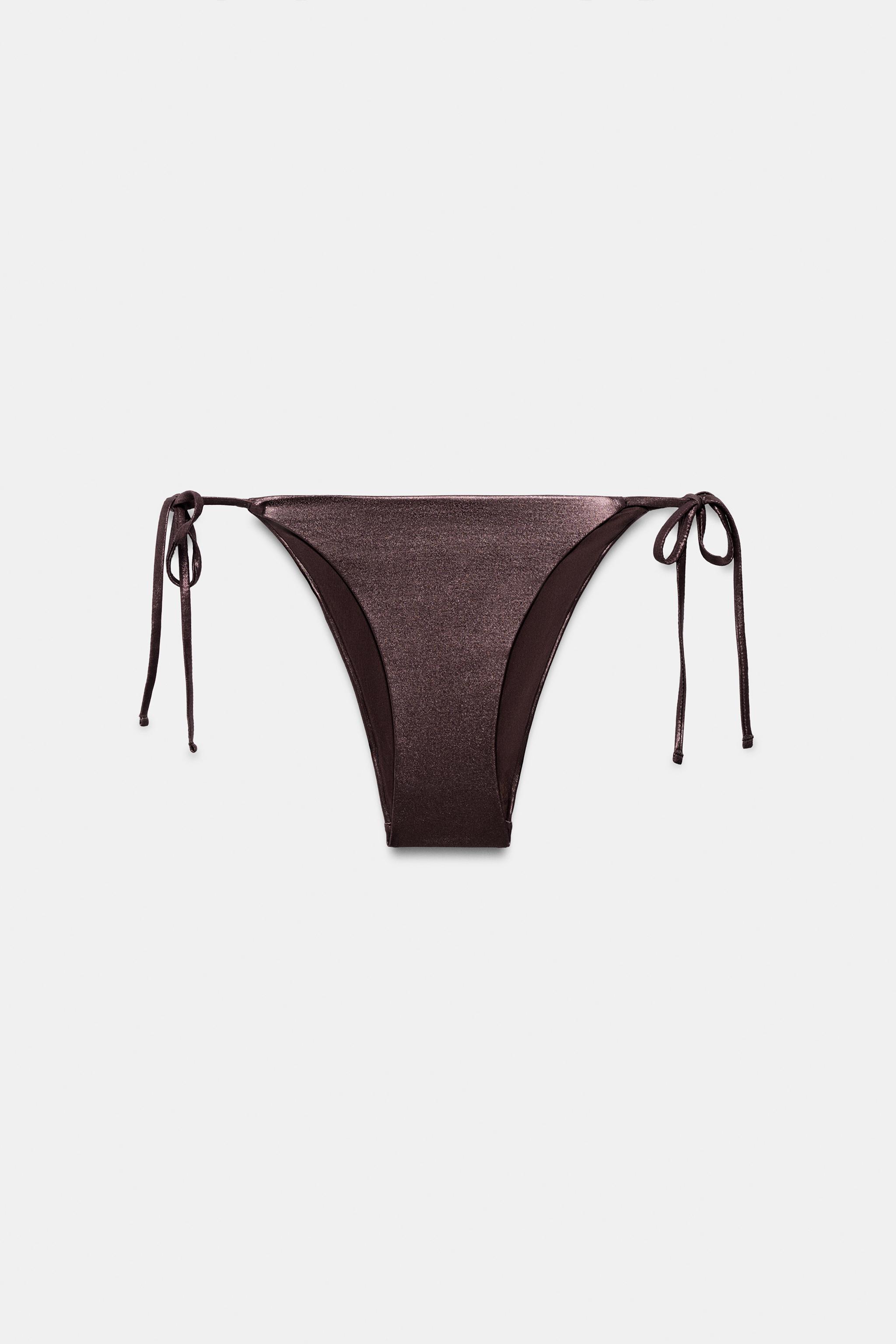 METALLIC EFFECT BIKINI BOTTOMS